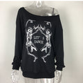 Off The Shoulder Skeleton Long Sleeve Top
