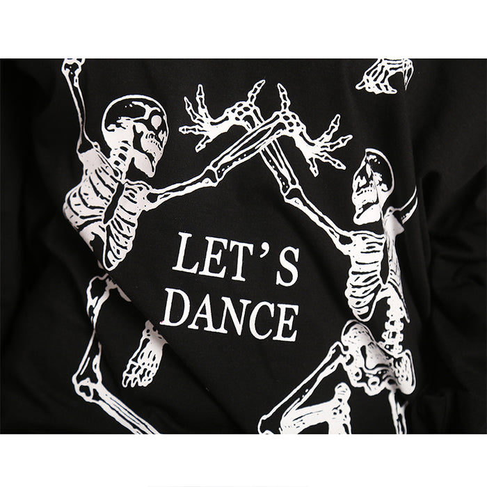 Off The Shoulder Skeleton Long Sleeve Top