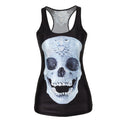 One Size 3D Skull Print Tank Tops