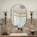 Oval Matte Black 600 x 900 Framed Mirror - Acqua Bathrooms