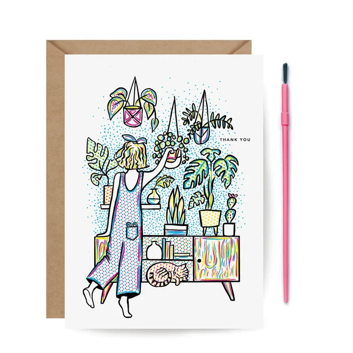 Paint w/ Water Thank You Card -Plant Wall