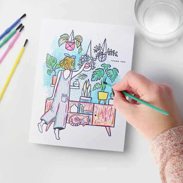 Paint w/ Water Thank You Card -Plant Wall