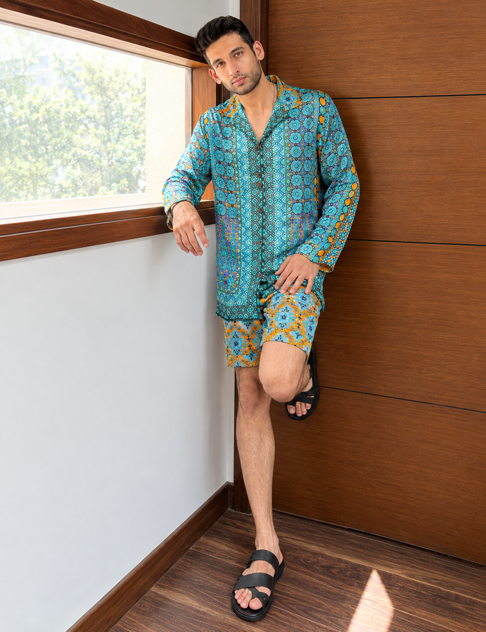 Palermo Men's Blue Co-ord Set