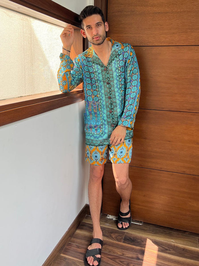 Palermo Men's Blue Co-ord Set