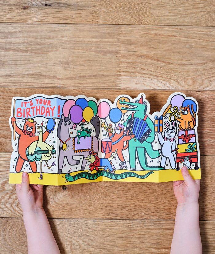 Party Parade Kids Fold Out Birthday Card