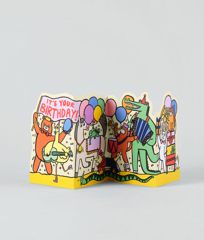 Party Parade Kids Fold Out Birthday Card