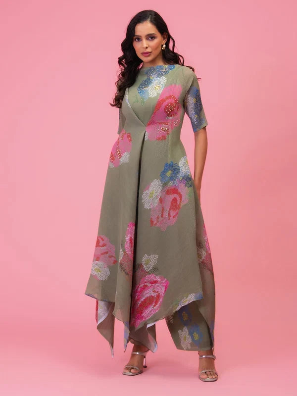 Women's olive green tunic set