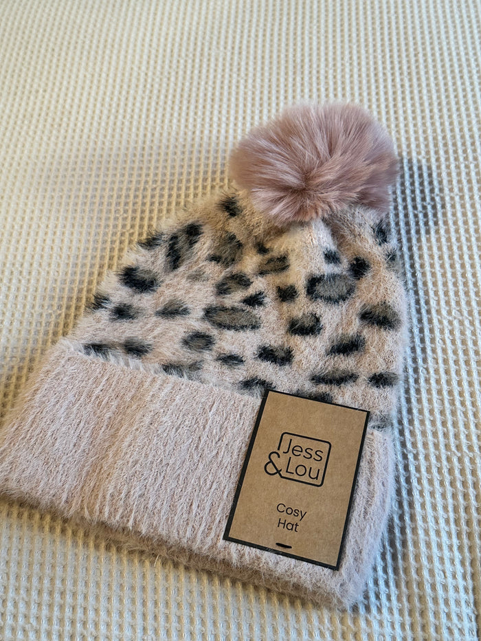 Pink Fluffy Leopard Print Ladies Accessories