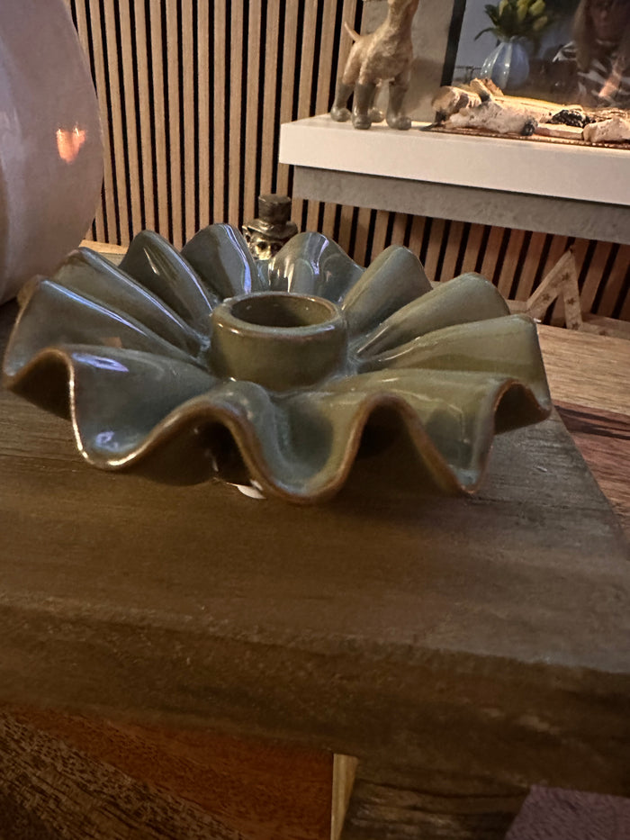 Porcelain Green Taper Candle Holder