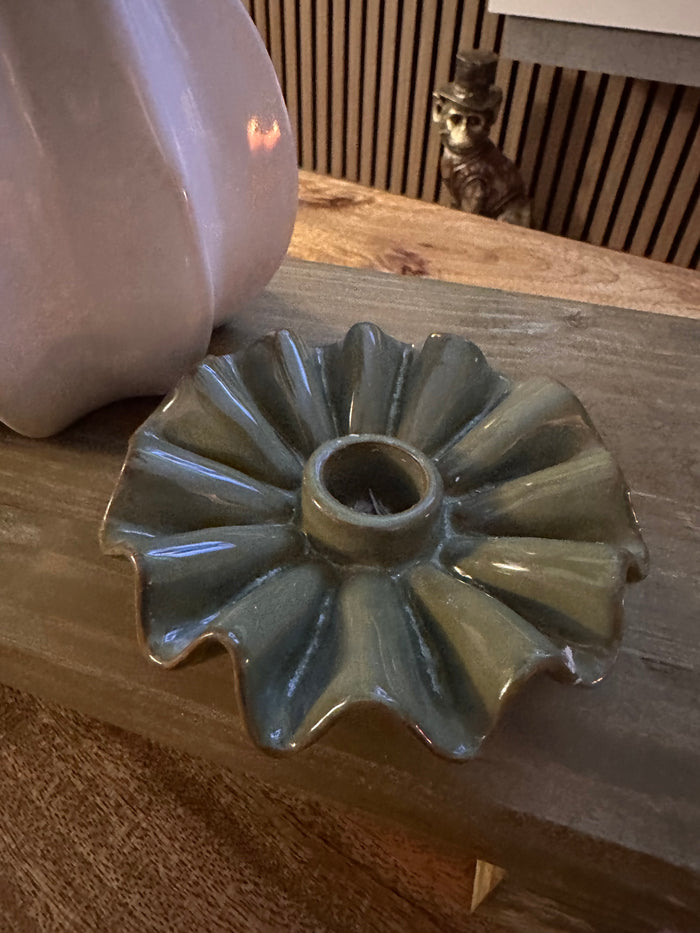 Porcelain Green Taper Candle Holder
