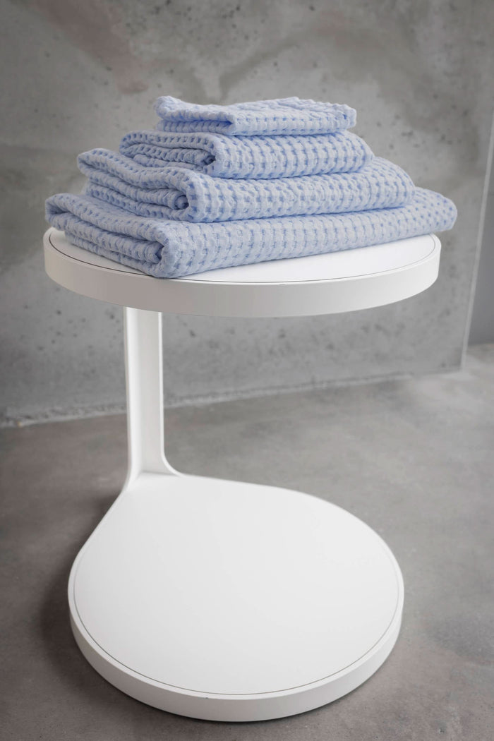 A&H Pousada Waffle Towels in 330 Powder Blue