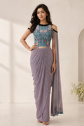 Powder Blue Gown Saree