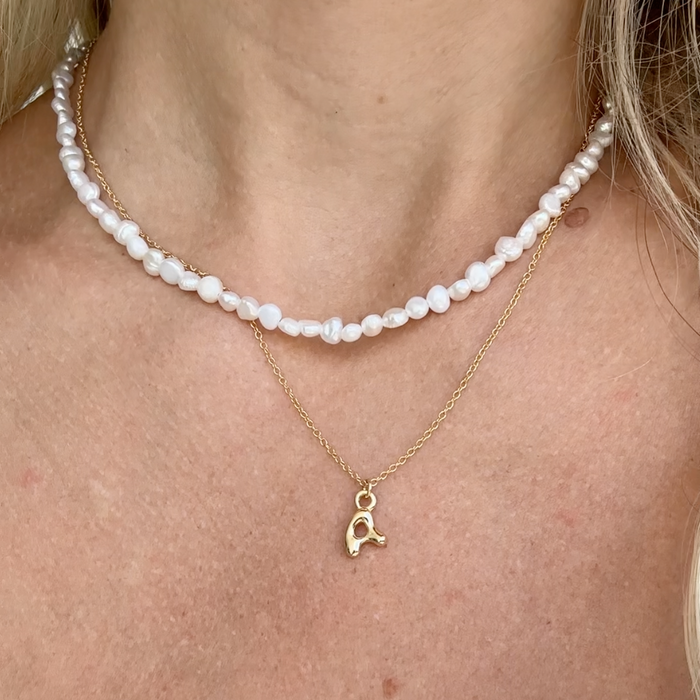 Puffy Initial Necklace