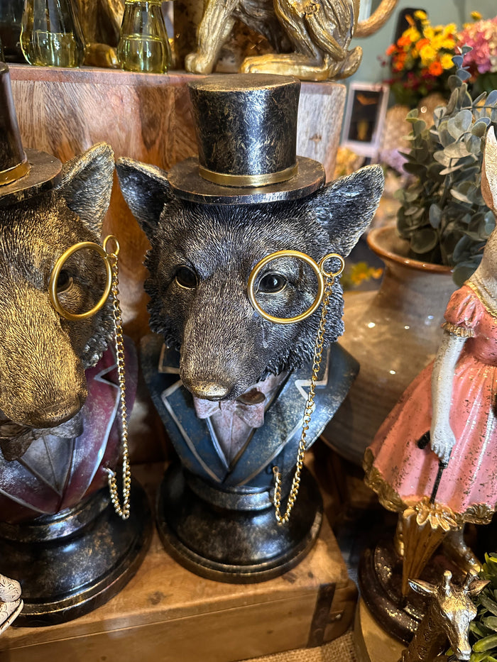 Quirky Blue Fox Bust