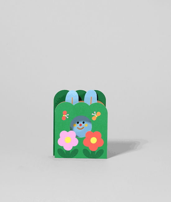 Rabbit In Burrow Kids Fold Out Birthday Card