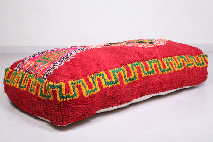 Red Moroccan Ottoman rug Pouf Cushion - Moroccan kilim pouf