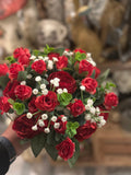 Red Rose 🌹 & Gypsophila Memorial Pot