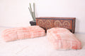 Set of two moroccan berber pouf ottoman - kilim poufs