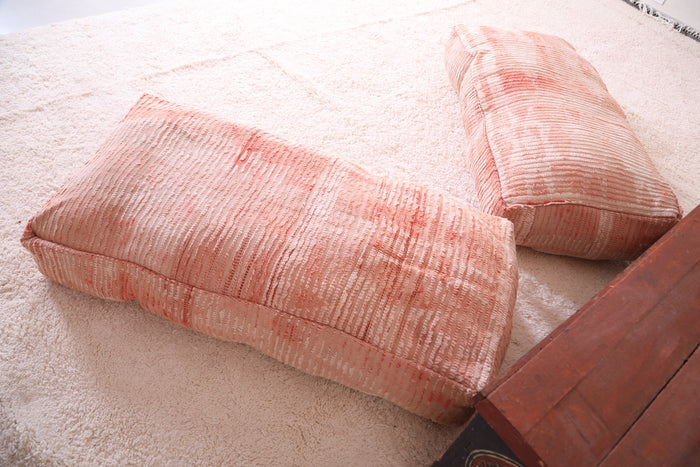 Set of two moroccan berber pouf ottoman - kilim poufs