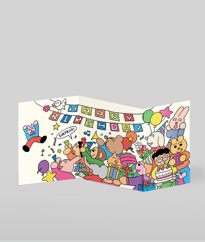 Shhh Surprise Party Kids Fold Out Birthday Card