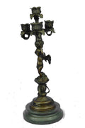 Signed Original Milo Adorable Cherub Angel Candelbra Bronze Sculpture Art Deco