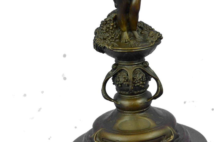 Signed Original Milo Adorable Cherub Angel Candelbra Bronze Sculpture Art Deco