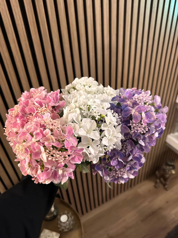 Silk Hydrangea Bunch - Choice of 3 Colours