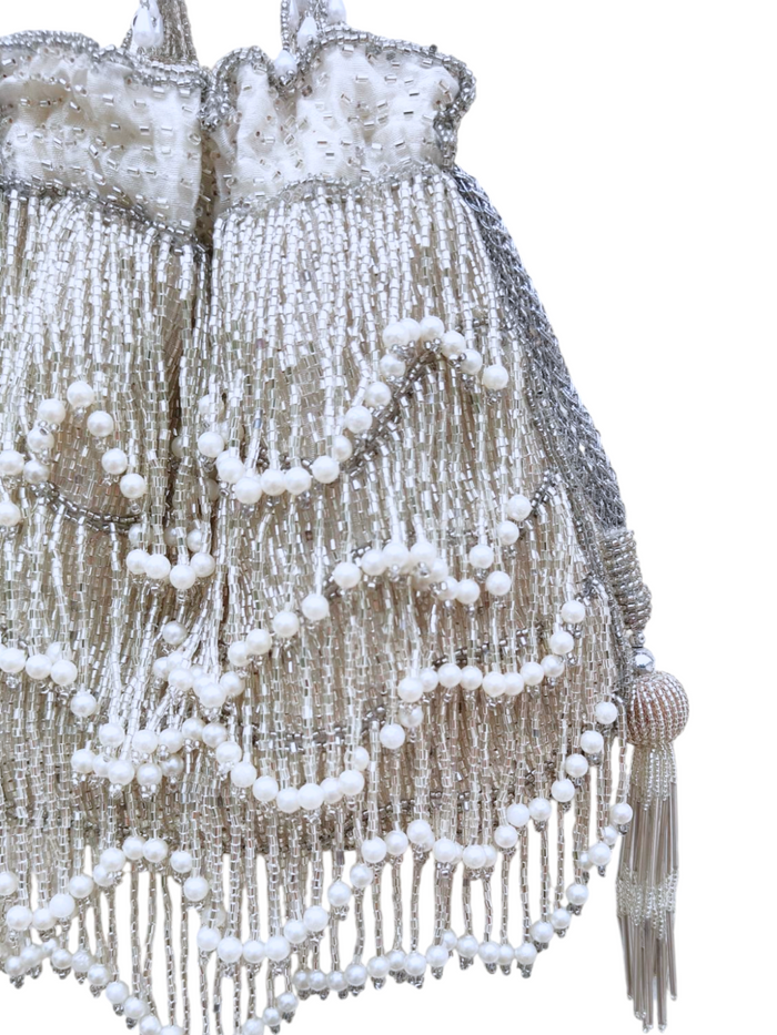 Silver Fringe Glam Potli