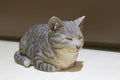Sleeping Grey Tabby Cat Statue Hi-Line Gift Ltd.