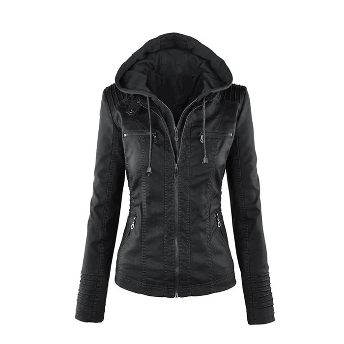 Slim Hooded Motorcycle Windbreaker Coat Jacket