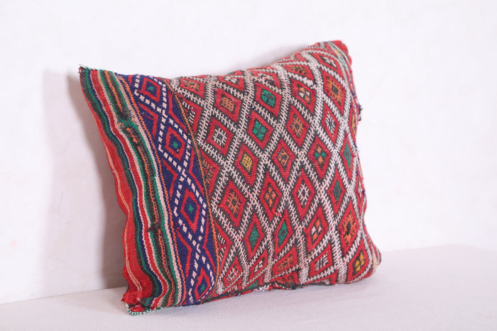 Small moroccan pillow 13.7 INCHES X 16.1 INCHES - kilim pillow