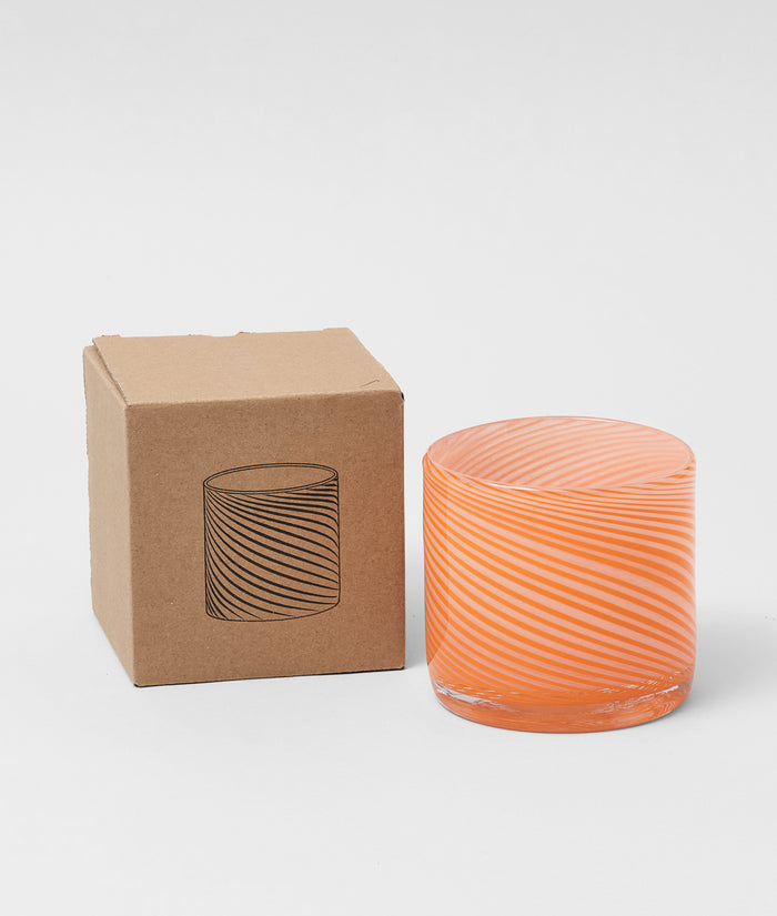 Small Spiral Glass Planter Orange