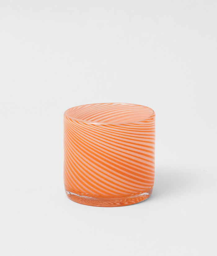 Small Spiral Glass Planter Orange