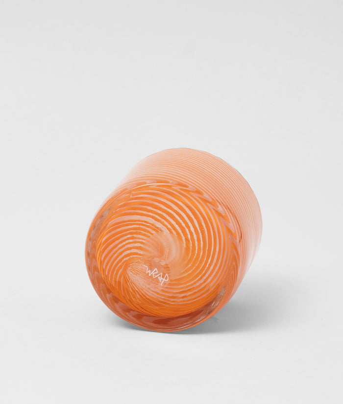 Small Spiral Glass Planter Orange