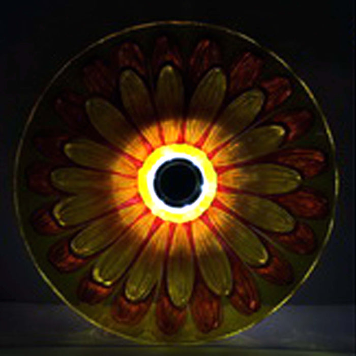 Solar Floral Glass Bird Bath With Stand HI-LINE GIFT LTD.