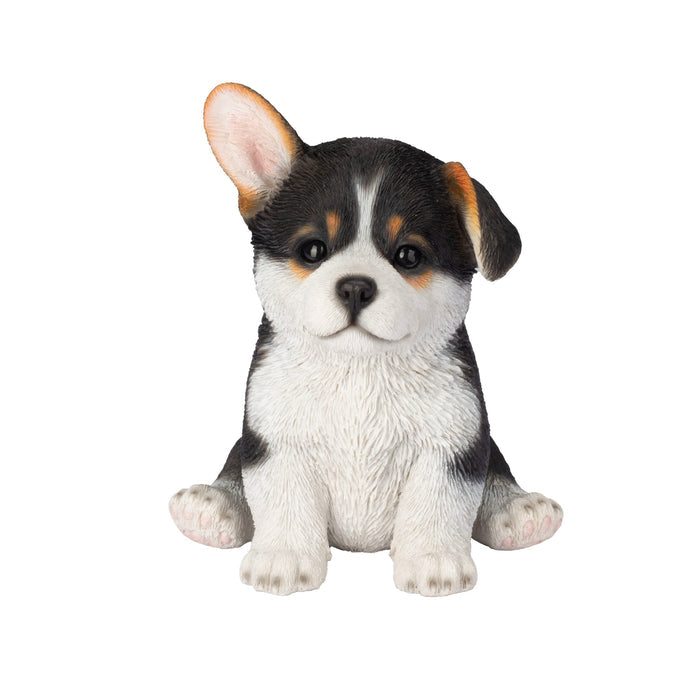 87624-32-soreal-black-and-white-corgi-decorative-puppy-figurine Hi-Line Gift Ltd.
