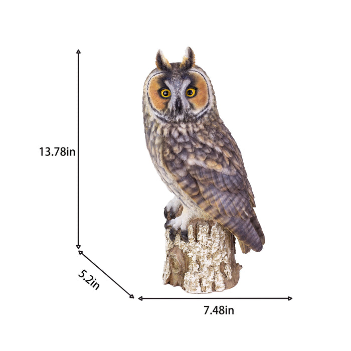 SOREAL Brown Long Eared Owl on branch Hi-Line Gift Ltd.