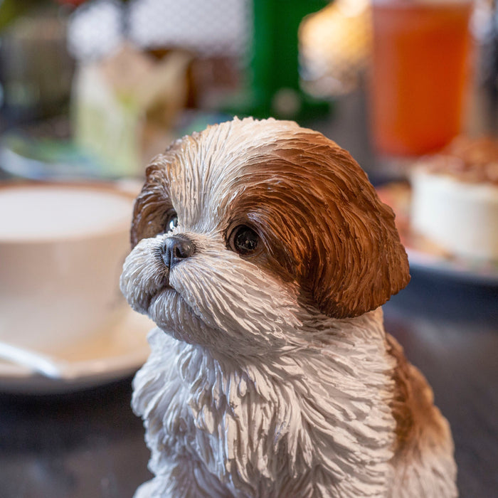 SOREAL Brown Shih Tzu Sitting Decorative Puppy Figurine for Home & Garden Décor Hi-Line Gift Ltd.