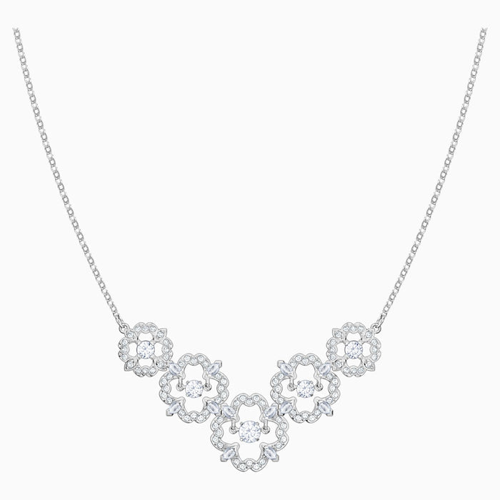 SPARKLING DC:NECKLACE MED FLOWR CZWH/CRY