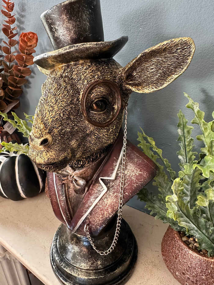 Spectacle Goat Decorative Bust