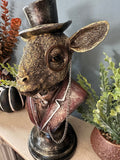 Spectacle Goat Decorative Bust