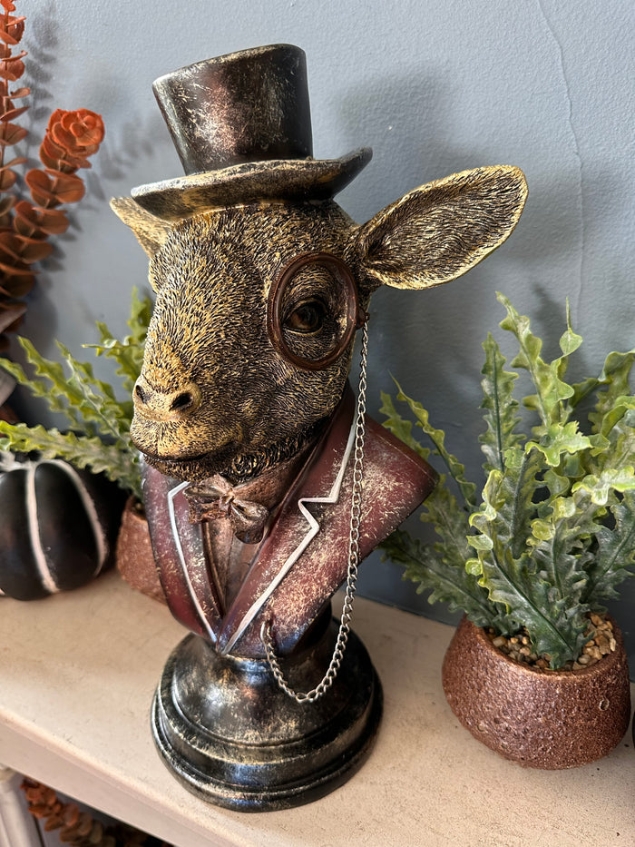 Spectacle Goat Decorative Bust