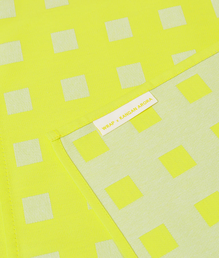 Squares Yellow/Soft Aqua Napkin
