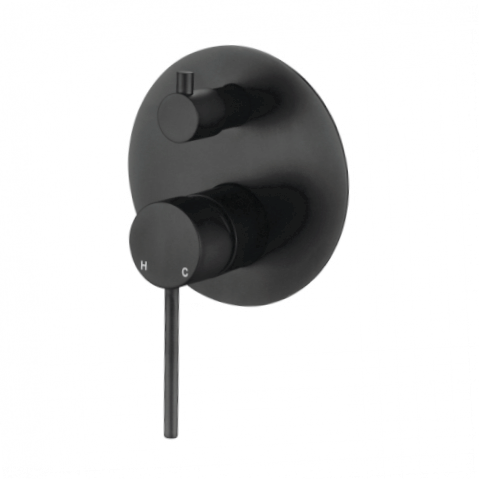 Star Mini Black Wall Diverter - Acqua Bathrooms