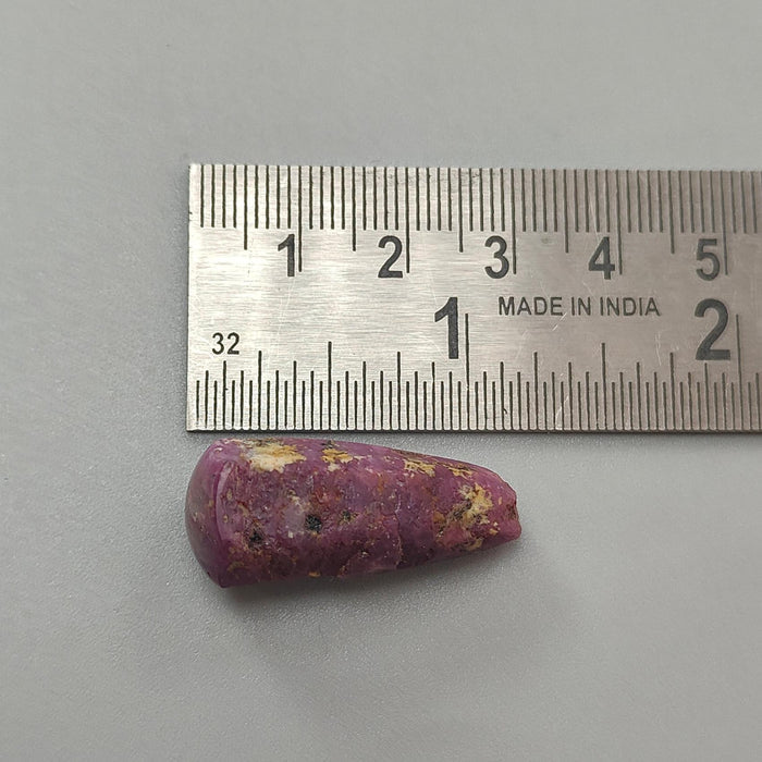 Star Ruby Gemstone Wand Specimen: 45.10cts Natural Untreated 6Ray Star Ruby Hexagon Shape Healing Crystal 30*13mm 1pc July Birthstone