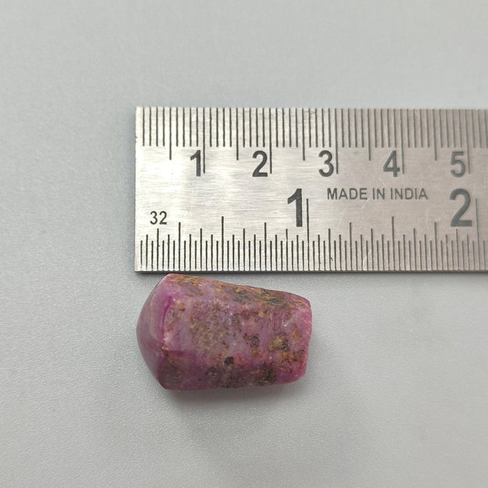 Star Ruby Gemstone Wand Specimen: 62.60cts Natural Untreated 6Ray Star Ruby Hexagon Shape Healing Crystal 24*16mm 1pc July Birthstone