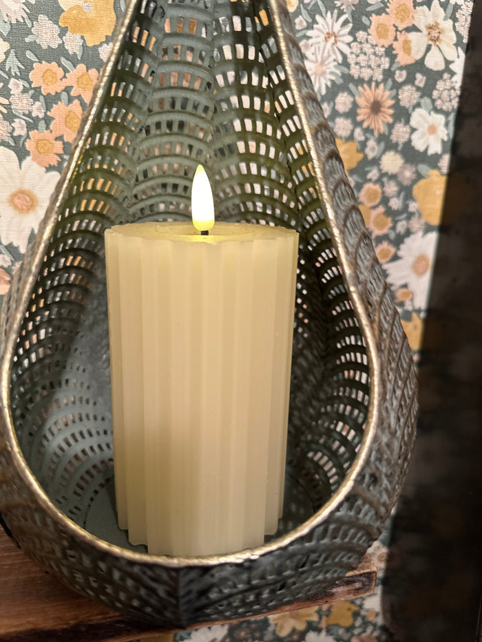 Stunning Gold Metal Teardrop Shaped Lantern