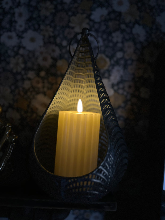 Stunning Gold Metal Teardrop Shaped Lantern