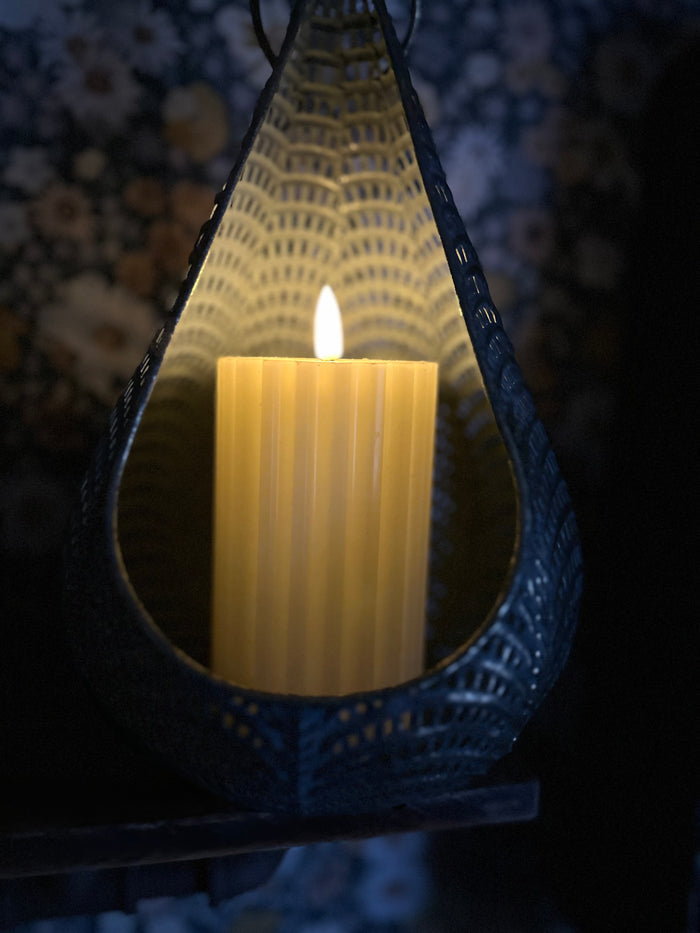 Stunning Gold Metal Teardrop Shaped Lantern
