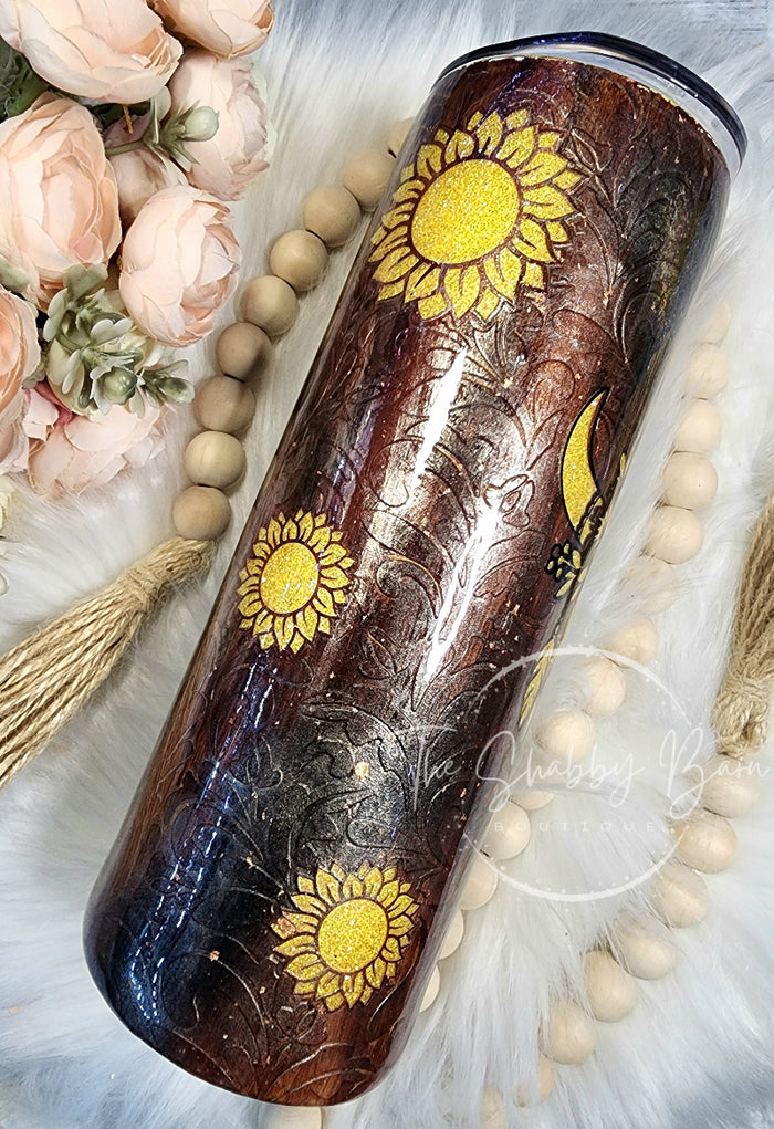 Sunflower Tooled Leather